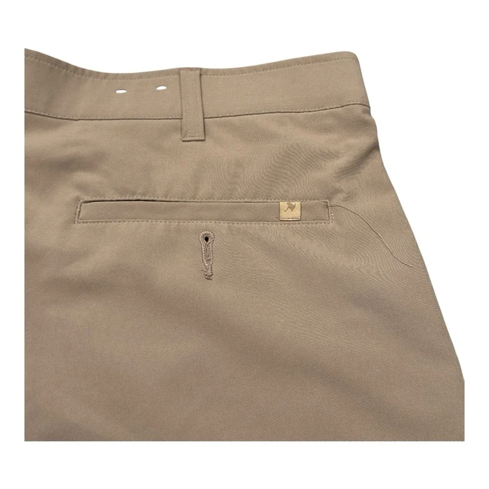 Birdie Bound Golf Shorts Mens 36 Tan Khaki Performance Cargo Flat Front Pocket